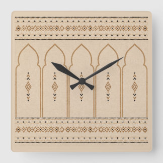 Horloge Carrée Minimalist Moroccan Arch Wall Clock