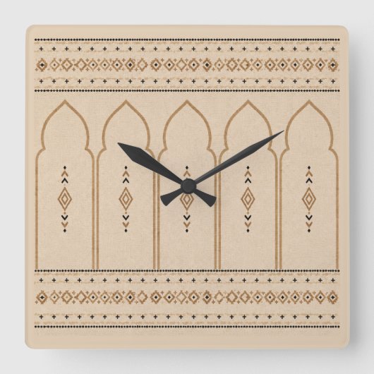 Horloge Carrée Minimalist Moroccan Arch Wall Clock (Recto)