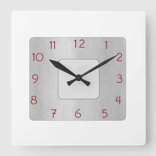 Horloge Carrée Minimalist White and Gray>Popular Wall Clock (Recto)