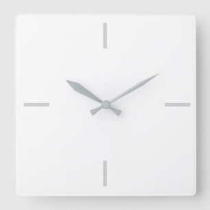 Horloge Carrée Minimaliste moderne blanc et gris