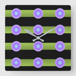 Horloge Carrée Minimum Avant-Garde Lime Green and Indigo