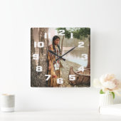 Horloge Carrée Minnehaha 1897 Amérindiens Hiawatha Vintage (Maison)