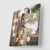 Horloge Carrée Minnehaha 1897 Amérindiens Hiawatha Vintage (Angle)