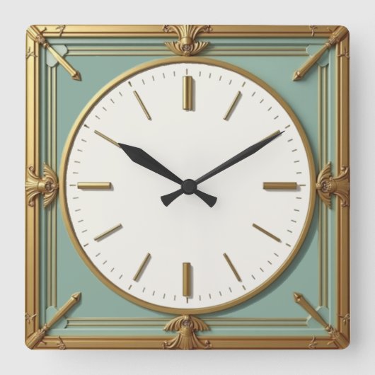 Horloge Carrée Mint Art déco (Recto)