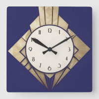Minuscule Marine Bleu Art Déco Géométrique Diamant