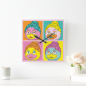 Horloge Carrée Mme Birdy Pop Art (Maison)