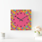 Horloge Carrée Mod Fleur Power (Maison)