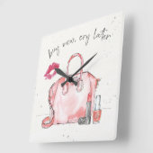 Horloge Carrée Mode aquarelle | Acheter Cry Now (Angle)
