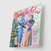 Horloge Carrée Mode de Paris. (Angle)