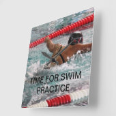 HORLOGE CARRÉE MODÈLE DE L'HORLOGE DE LA PHOTO DE SWIM (Angle)