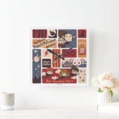 Horloge Carrée Modèle de scènes de dessin animé Harry Potter (Maison)