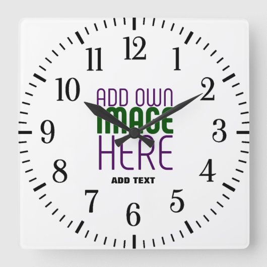 HORLOGE CARRÉE MODÈLE DE TEXTE D'IMAGE BLANCHE SIMPLE MODERNE (Recto)