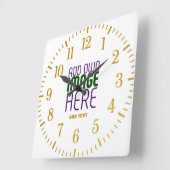 HORLOGE CARRÉE MODÈLE DE TEXTE D'IMAGE BLANCHE SIMPLE MODERNE (Angle)