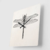 Horloge Carrée Modèle de vol de dragonfly dragon vintage américai (Angle)
