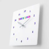 Horloge Carrée Modèle d'horloge professionnelle du logo de l'entr (Angle)