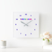 Horloge Carrée Modèle d'horloge professionnelle du logo de l'entr (Maison)