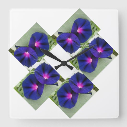 Horloge Carrée Modèle floral (Recto)