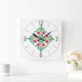 Horloge Carrée Modèle floral (Maison)