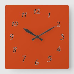 Horloge Carrée Modèle orange brûlé
