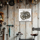 Horloge Carrée Modèle Steampunk Rustique Gears Sprockets