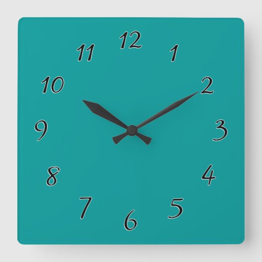 Horloge Carrée Modèle Turquoise (Recto)