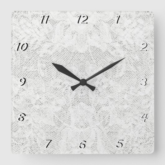Horloge Carrée Modèle - White Lace Background (Recto)
