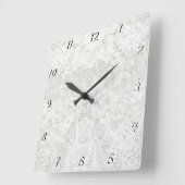 Horloge Carrée Modèle - White Lace Background (Angle)
