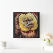 Horloge Carrée Modèles Primate : Singe Saki à visage blanc (Maison)