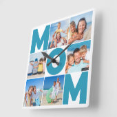 Horloge Carrée Modern 6 Photo Collage pour Maman - Cadeau personn (Angle)