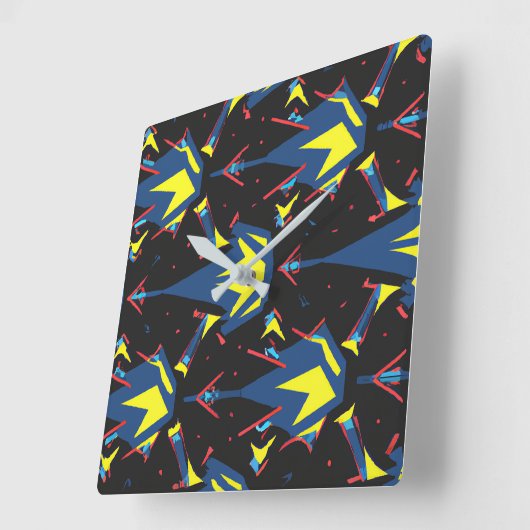 Horloge Carrée Modern abstract geometric digital pattern 57 (Angle)