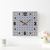 Horloge Carrée Modern and Gray Confeti Squares Geo Pattern (Maison)