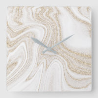 Modern chic white marble gold glitter