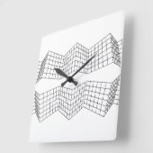 Horloge Carrée modern geometric black and white (Angle)