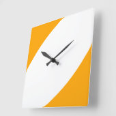 Horloge Carrée Moderne Chic Bright Jaune Orange Blanche Courbes (Angle)