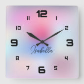 Horloge Carrée Moderne Coloré (Recto)