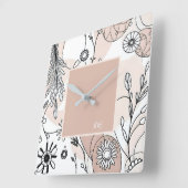 Horloge Carrée Moderne Neutre Boho Brown esthétique (Angle)