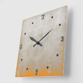 Horloge Carrée Moderne Rustic Grey Orange Abstrait (Angle)