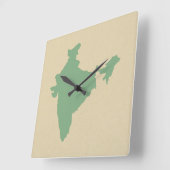 Horloge Carrée Modes d'épices à feuilles de baie Inde (Angle)