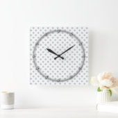 Horloge Carrée Modifier Pois gris N'importe quelle couleur Clique (Maison)