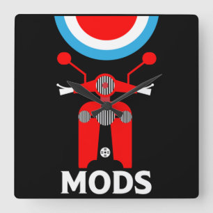 Horloge Carrée Mods Et Rockers Anglais D'Inspiration vintage