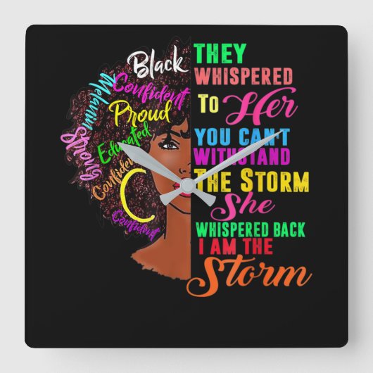 Horloge Carrée Mois de l'histoire des Noirs Africains (Recto)