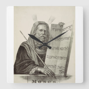 Horloge Carrée Moïse prophète avec les Tables de la Loi