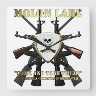 Horloge Carrée Molon Labe - 2ème amendement