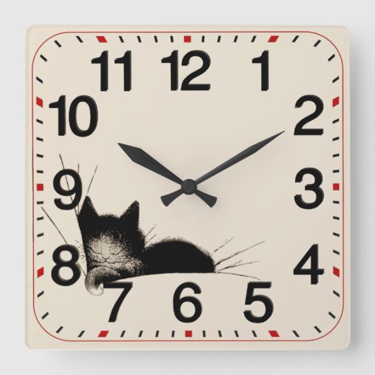 Horloge Carrée Mon chat (Recto)