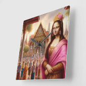 Horloge Carrée Mona est en face du temple thaïlandais (Angle)