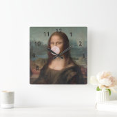 Horloge Carrée Mona Lisa Blown Pink Buble gomme (Maison)