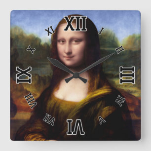 Horloge Carrée Mona Lisa (Portrait de Lisa Gherardini)