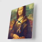 Horloge Carrée Mona Lisa With Puzzle (Angle)