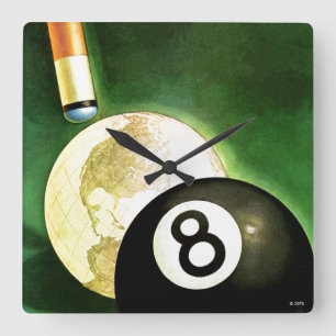 Horloge Carrée Monde comme boule de réplique
