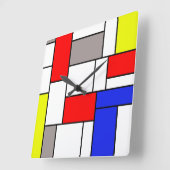 Horloge Carrée Mondrian (Angle)